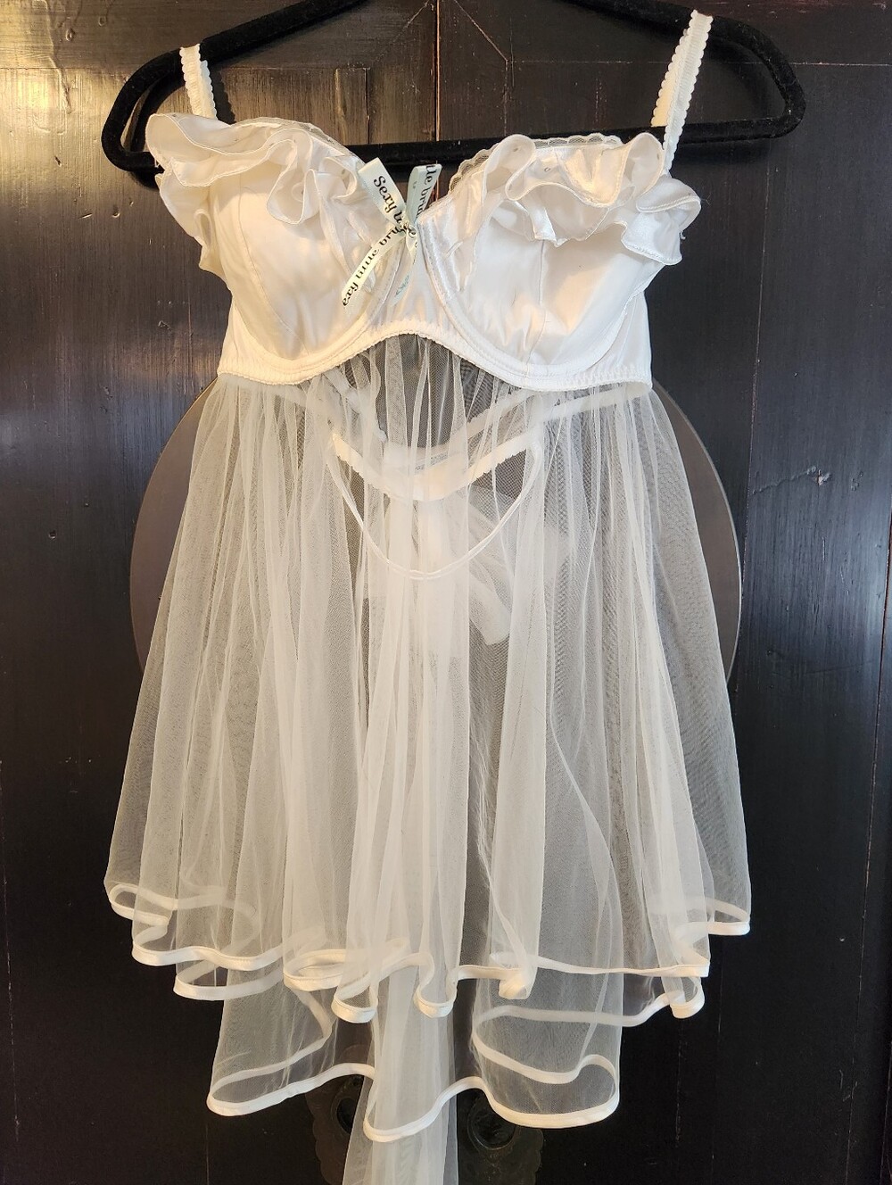 Victoria's Secret Bridal Lingerie, Sexy Little Bride, Sheer Honeymoon 36D EUC